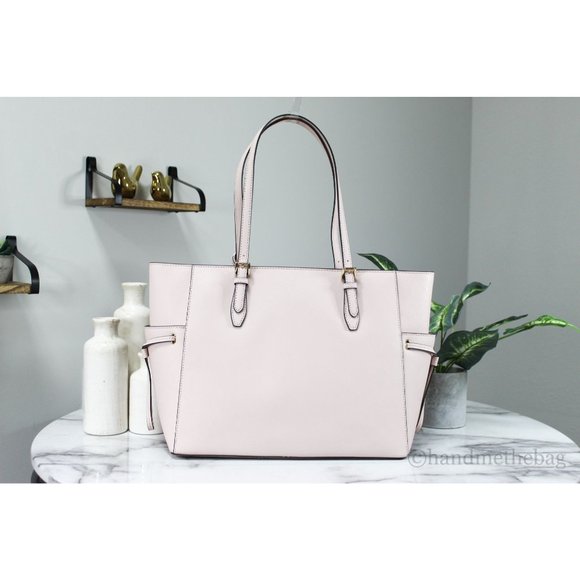 NWT Michael Kors Gilly Large Powder Blush Leather Travel Drawstring Tote Handbag - Picture 2 of 8